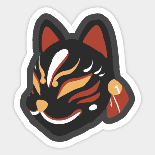 Fox Mask Black Sticker